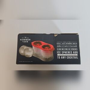 NEW In Box HAMMER + AXE Dual Ice Spheres 2.5" ICE Molds Slow MELTING ICE